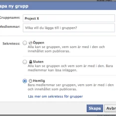 Facebook - Hemlig Grupp