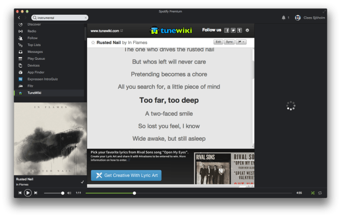 spotify karaoke in flames spotify karaoke in flames
