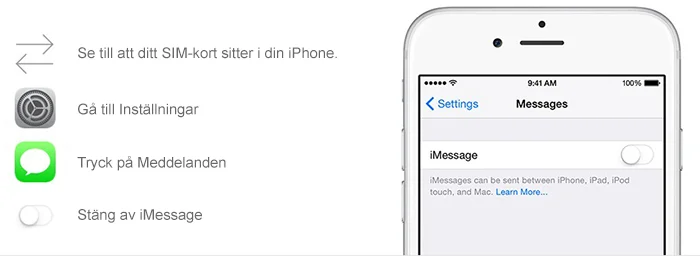 Avaktivera iMessage