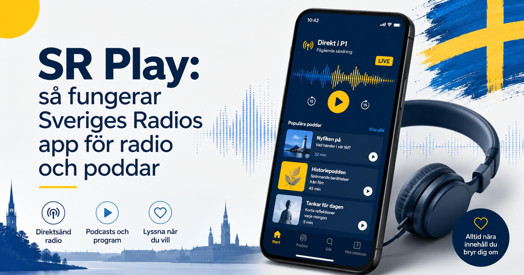 SR Play – så fungerar Sveriges Radios app för radio och poddar