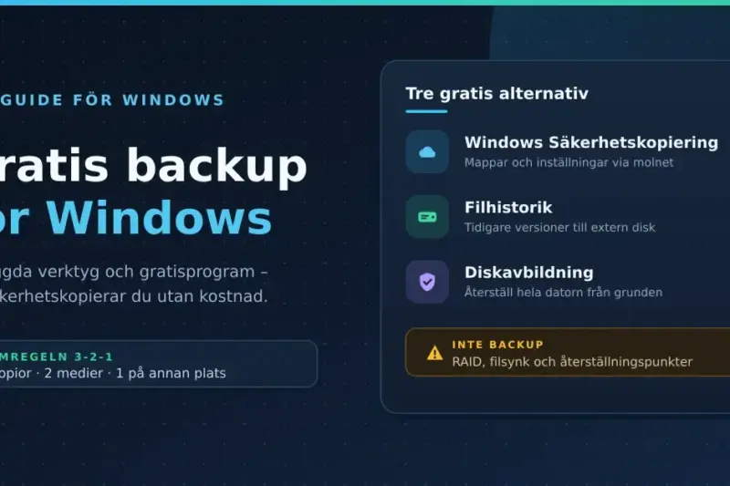 Gratis backup för Windows – så säkerhetskopierar du