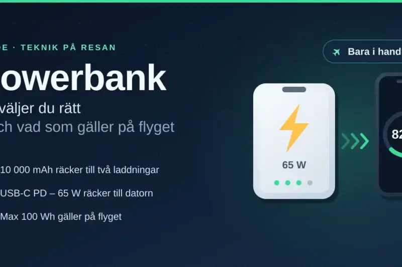 Powerbank – så väljer du rätt och vad som gäller på flyget